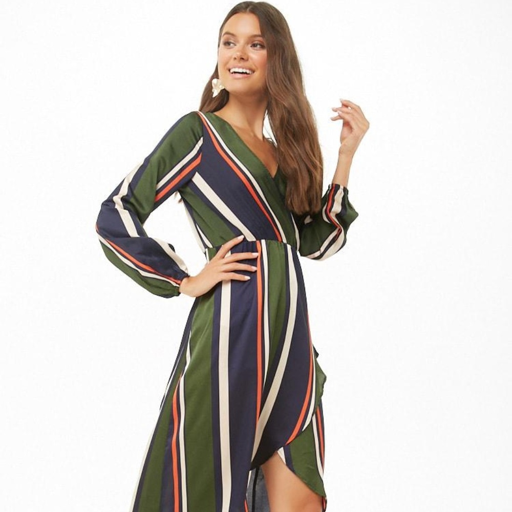 Striped High-Low Dress - Picture 2 of 2
